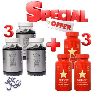 پک ویژه 3 عدد قرص هیرتامین + 3 عدد پاستیل کویین